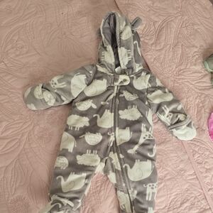 Adorable Gray and White Elephant Footie
